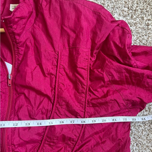 Vintage Retro Pink Bomber Jacket with Elastic Cuffs and Standing Collar 80s - Picture 5 of 6